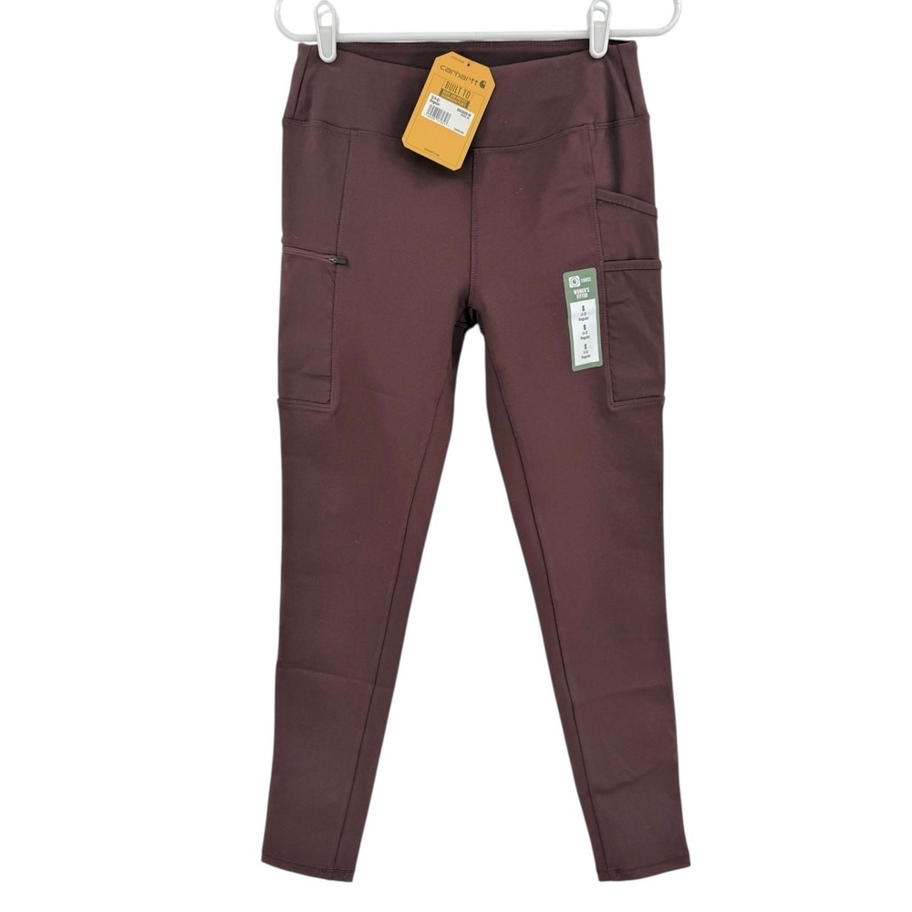 Carhartt Women's Rugged Flex Fitted Stretch Leggings Small (4-6) Burgundy NWT